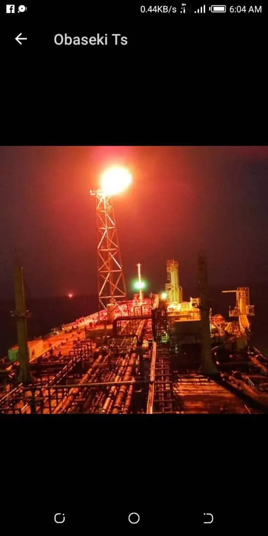 Industrial site operating at night