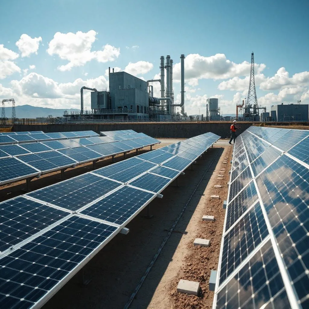 Solar generation integrated into an energy facility